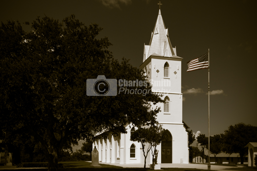 Quartering View of Panna Maria Church (B&W) -  by Charles Smith Photography
